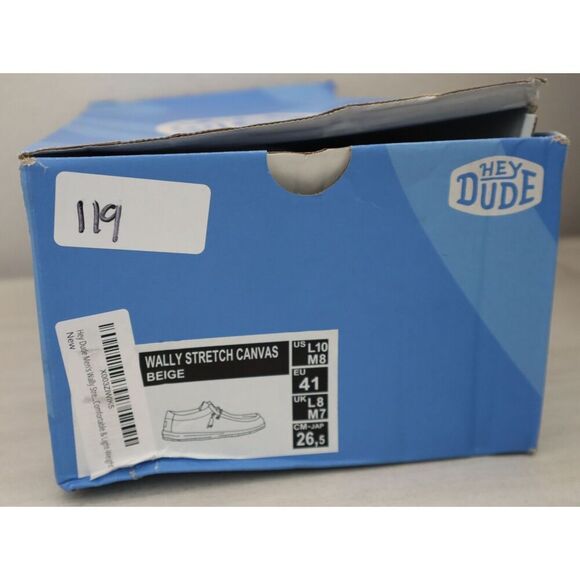 Hey Dude Women's Sz 10 Men's Sz 8 Beige Wally Stretch Canvas Slip-On Shoes - Picture 16 of 16